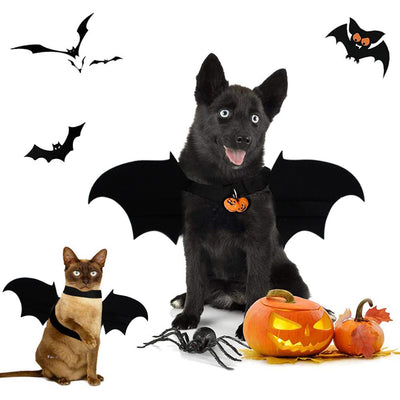 Disfraz para Perros y Gatos con Alas de Murciélago e Impresión Felina - Image 3