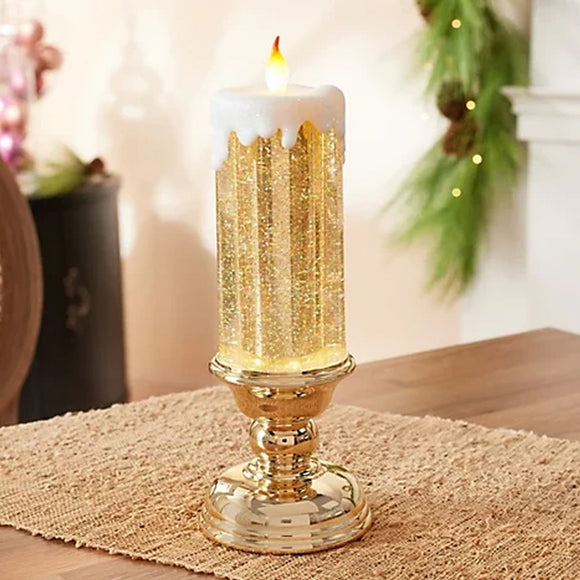 Vela LED Recargable con Cambio de Color y Brillo Glitter - Decoración Resistente al Agua