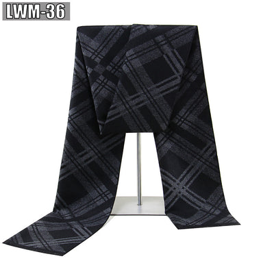 Bufanda de Cachemira Cuadros Hombre Estilo Europeo para Otoño e Invierno - Image 40