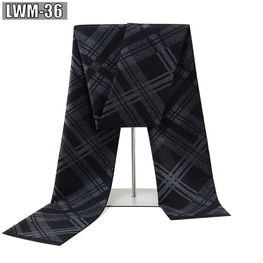 Bufanda de Cachemira Cuadros Hombre Estilo Europeo para Otoño e Invierno - Image 40