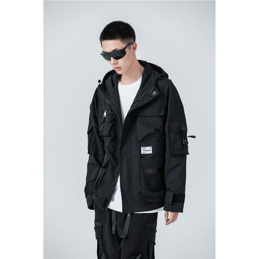 Chaqueta Hoodie Casual para Hombre con Múltiples Bolsillos y Diseño Moderno - Image 4