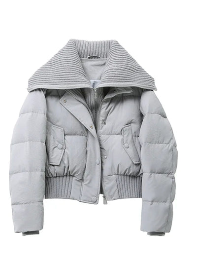 Abrigo de Algodón con Cuello Solapa Diseño Patchwork para Mujer - Image 12