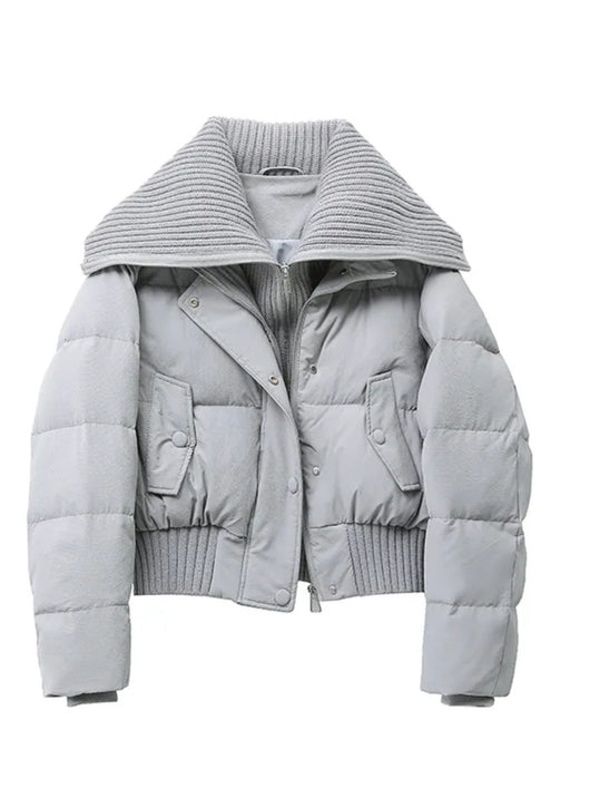 Abrigo de Algodón con Cuello Solapa Diseño Patchwork para Mujer - Image 12