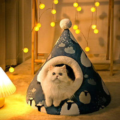 Casa Triangular Arenero Cerrado para Gatos