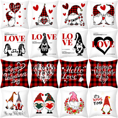 Funda de Almohada Día de San Valentín Letras Cartoon Roja - Tela Melocotón - Image 21