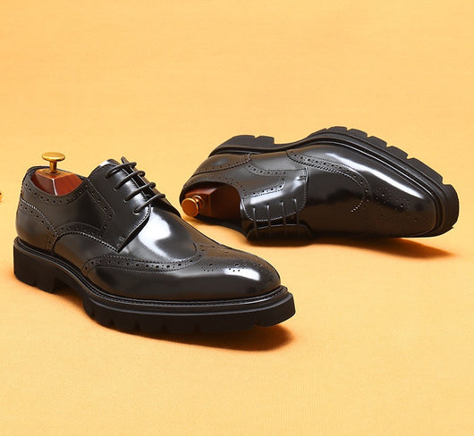 Zapatos de Cuero Grabado Estilo Business Casual Británico - Image 11