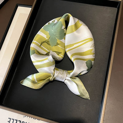 Pañuelo de Seda Beige Cuadrado para Mujer - Versátil y Fácil de Combinar - Image 53