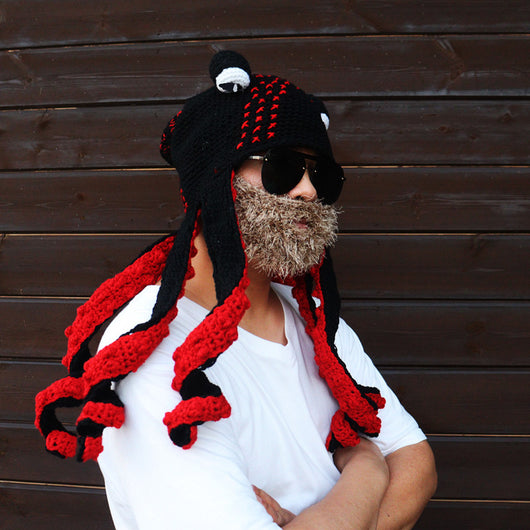 Gorro Pulpo de Lana Tejida con Barba Integrada - Image 15