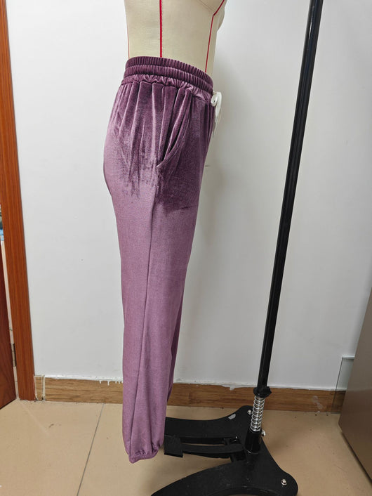 Pantalones Jogger de Terciopelo Estilo Coreano con Cintura Elástica para Mujer - Image 44