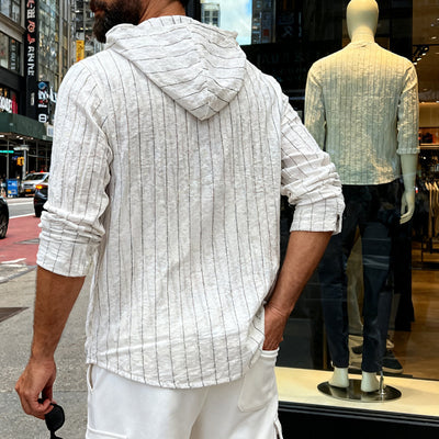 Camisa Hoodie Suelta Casual de Manga Larga para Hombre - Image 29