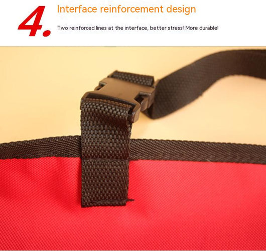 Black Oxford cloth pet car seat cover installed in a car's back seat, forming a hammock to protect upholstery. - Image 14
