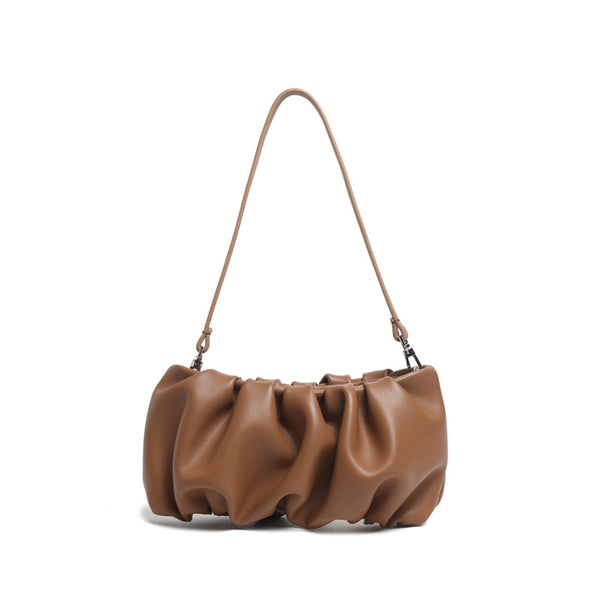Bolso de Cuero Genuino con Pliegues y Asa Simple - Image 7