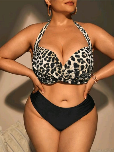Bikini de Talle Alto con Estampado Animal Print - Talla Grande - Image 6