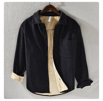 Camisa Acolchada de Terciopelo para Hombre - Suéter Holgado y Cálido - Image 9