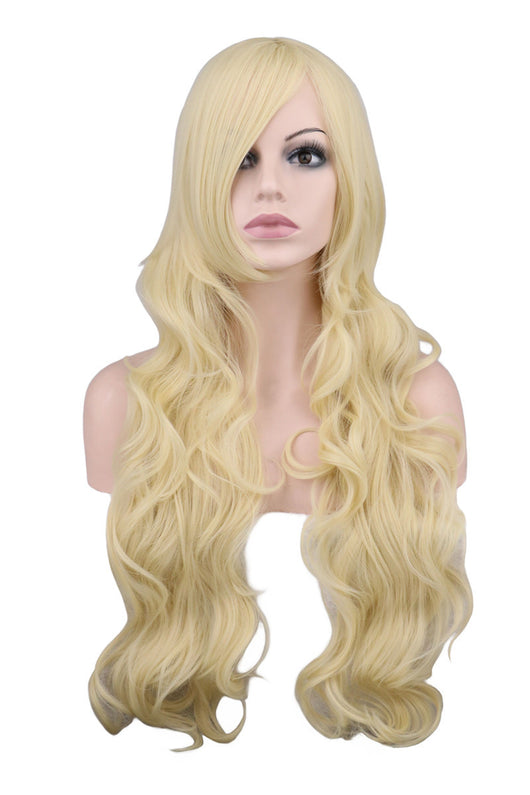 Peluca Cosplay Sirena Anime Rojo Oscuro Cabello Largo Ondulado - Image 31