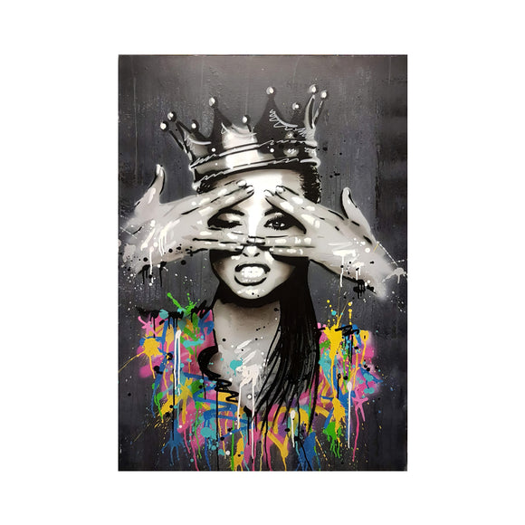 Cuadro Abstracto Chica Africana - Arte Graffiti Moderno para el Hogar