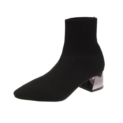 Botas de Caña Media con Tacón Robusto en Lana para Mujer - Colección Otoño - Image 2