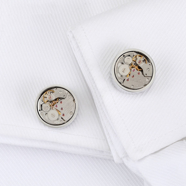 Gemelos con Movimiento Mecánico para Hombre - Accesorios de Moda Sofisticada