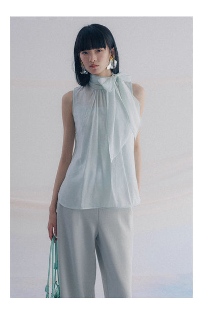 Blusa Sin Mangas con Cintas Decorativas - Image 16