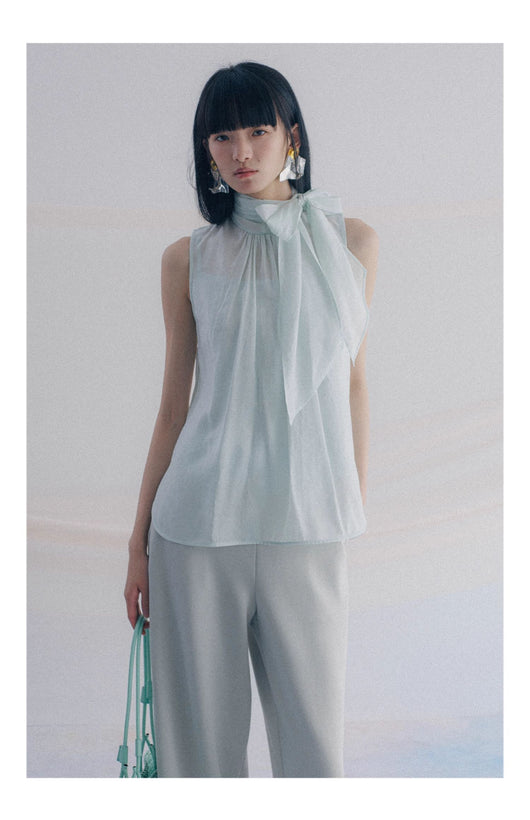 Blusa Sin Mangas con Cintas Decorativas - Image 16