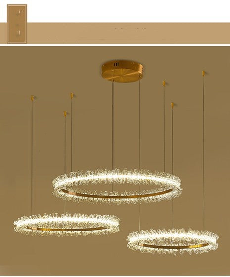 Lámpara de Cristal Colgante Dorada Moderna para Sala de Estar - Image 3