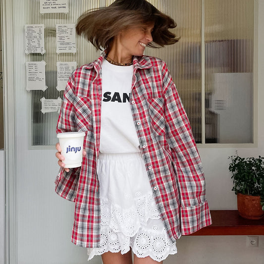 Camisa Retro Cuadros Estilo Americano con Forro Solar