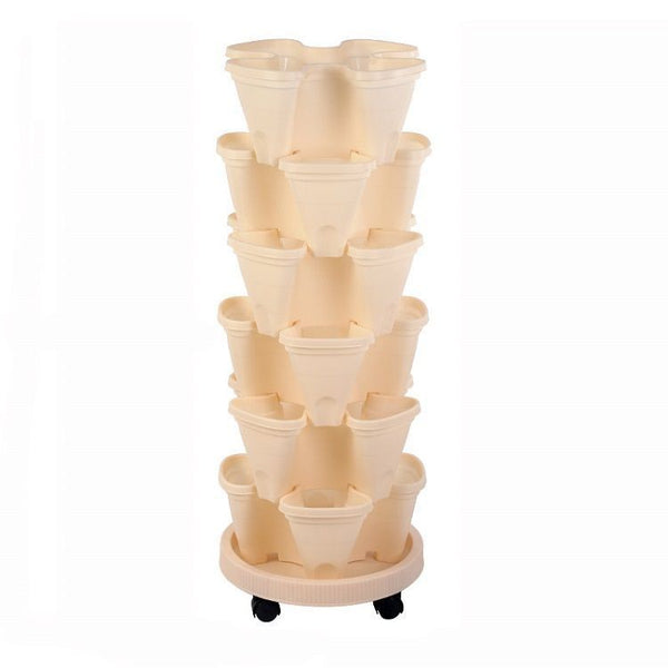 Macetero Apilable de 6 Niveles para Balcón y Jardín Vertical