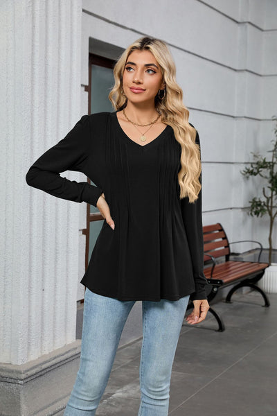 Blusa Suelta de Rayas con Mangas Largas para Mujer - Image 36
