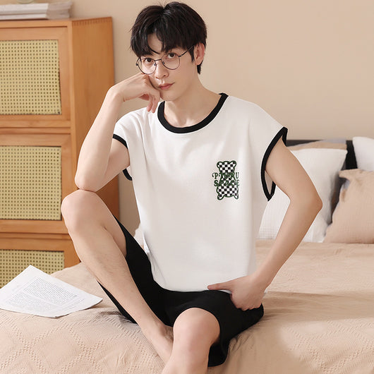 Pijama Tipo Chaleco sin Mangas para Hombre - Algodón Puro Verano - Image 8