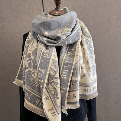 Bufanda Térmica Reversible Estampada - Chal Grueso Doble Faz - Image 23