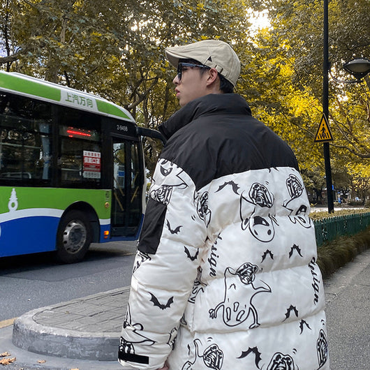Abrigo Coreano Suelto con Cuello de Pie - Algodón Premium Estilo Cartoon - Image 12