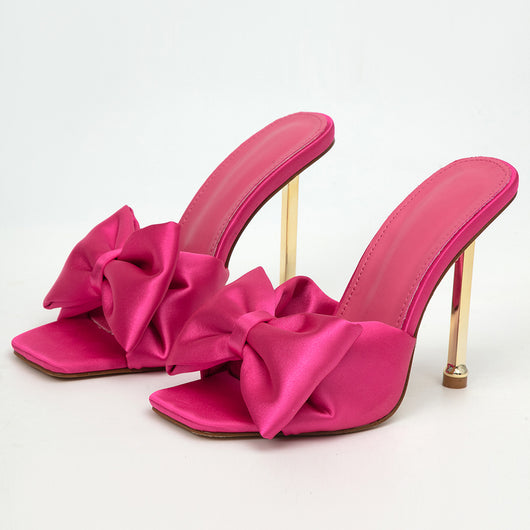Sandalias de Tacón Alto con Punta Cuadrada y Detalle Mariposa para Mujer - Image 4