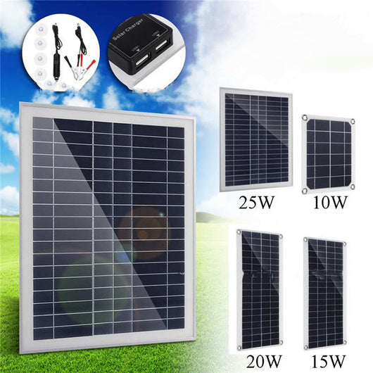 Panel Solar Portátil con Batería de Doble Puerto USB
