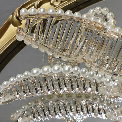 Pinza para Cabello Perla Transparente Suave Cruzada Grande - Image 11