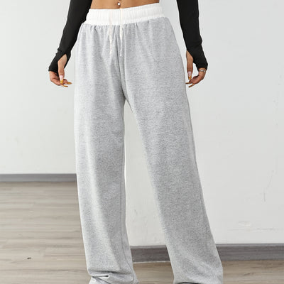 Pantalones Deportivos Mujer Cintura Ajustable Contraste de Colores - Image 9