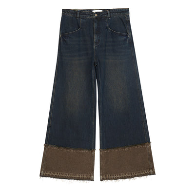 Jeans Azul y Marrón Nano Water con Dobladillo sin Rematar - Image 7