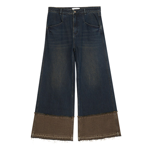 Jeans Azul y Marrón Nano Water con Dobladillo sin Rematar - Image 7