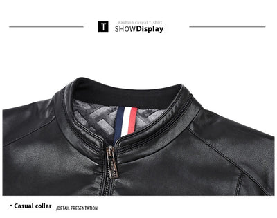 Chaqueta de Cuero Casual Acolchada para Hombre con Forro Polar - Image 29
