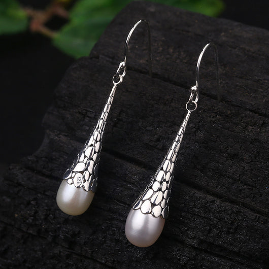 Aretes de Plata 925 Estilo Retro con Colgante Elegante - Image 10
