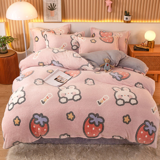 Juego de Sábanas de Franela Coral Fleece con Funda de Almohada - Image 12