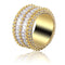 Double Row Strip Zircon Ring Hip-hop Hipster Men And Women Diamond Ring Golden No7