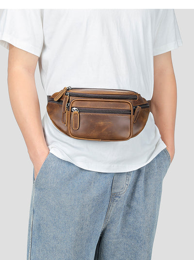 Bolsa de Cintura Retro en Cuero para Hombre - Image 7