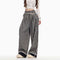 Pantalón Cuadros Mujer Cintura Alta Recto Holgado
