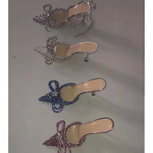 Pantuflas Stiletto Elegantes de Malla Abierta Talla Grande