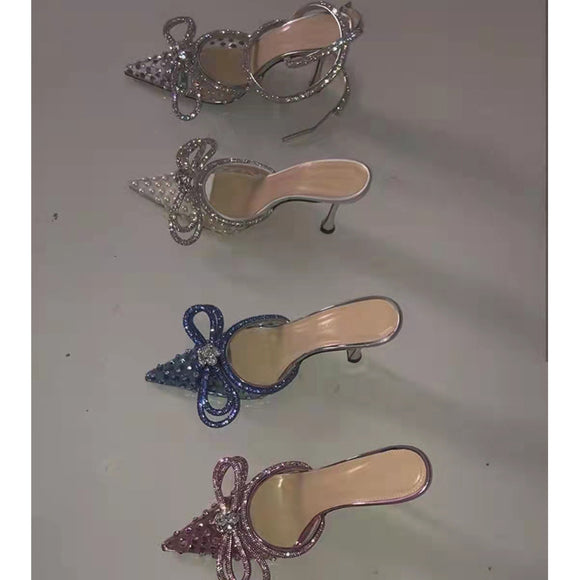 Pantuflas Stiletto Elegantes de Malla Abierta Talla Grande