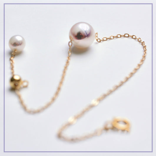 Pulsera de Perla Akoya Japonesa en Oro 18K Ajustable - Blanco Rosado Natural - Image 6
