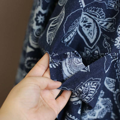 Cardigan Étnico de Algodón y Lino para Mujer - Azul Calicó - Image 18