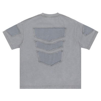 Camiseta Retro con Bordado de Alfabeto Estilo Calle Americana - Image 2