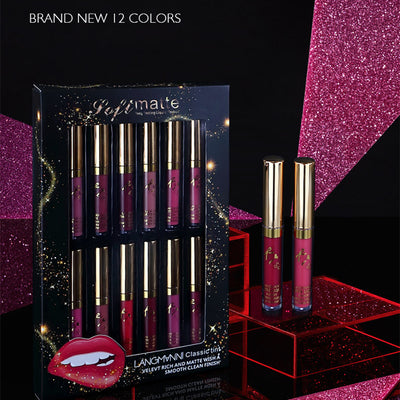 Set de 12 Labiales Mate de Larga Duración en Caja de Regalo