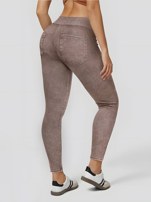 Pantalones de Yoga Tipo Denim con Levantador de Glúteos - Image 10